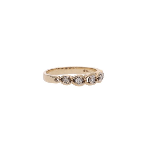 152 - 9ct Gold and Diamond Five Stone Ring, Size P 1/2. 9ct Gold and Diamond Five Stone Ring.            H... 