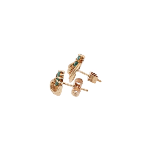 161 - 9ct Gold and Emerald Stud Earrings. 9ct Gold and Emerald Stud Earrings.            HALLMARKS: marked... 