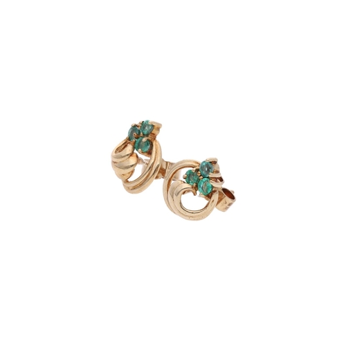 161 - 9ct Gold and Emerald Stud Earrings. 9ct Gold and Emerald Stud Earrings.            HALLMARKS: marked... 