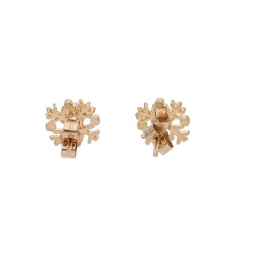 163 - 9ct Gold and Opal Snowflake Stud Earrings 9ct Gold and Opal Snowflake Stud Earrings            HALLM... 