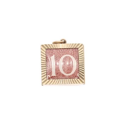 166 - Vintage 9ct Gold Emergency Ten Pound Charm Vintage 9ct Gold Emergency Ten Pound Charm            HAL... 