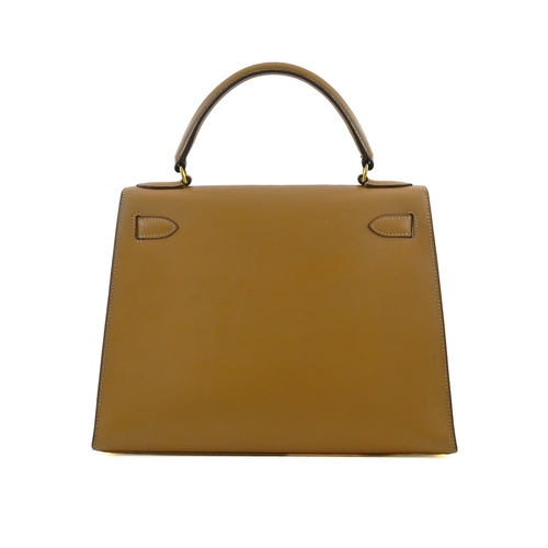 17 - Hermes Kelly 28 Natural Courchevel Handbag Hermes Kelly 28 Naturel, 28cm.     Hardware: Gold   ... 