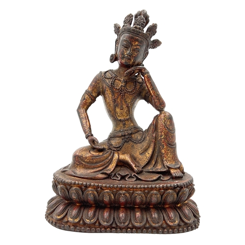 176 - A BRONZE FIGURE OF A BUDDHA A BRONZE FIGURE OF A BUDDHA    H: 20cm    ... 