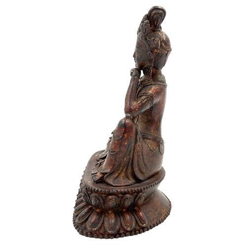 176 - A BRONZE FIGURE OF A BUDDHA A BRONZE FIGURE OF A BUDDHA    H: 20cm    ... 