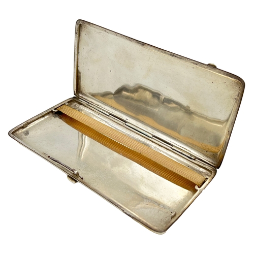 181 - IRAQI NIELLO SILVER CIGARETTE CASE, 20TH CENTURY W: 16.5cm, Weight: 253g