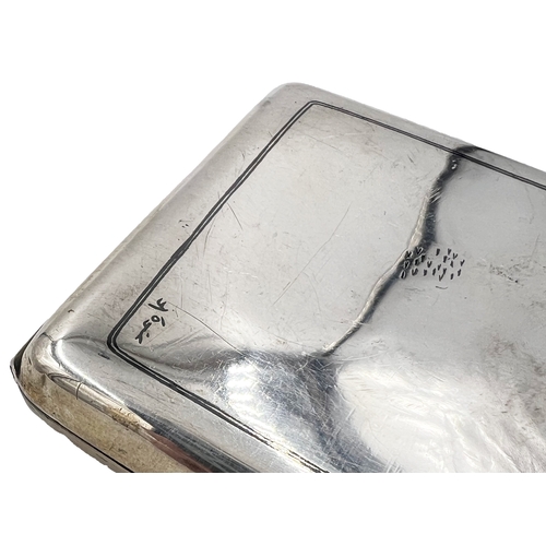 182 - SILVER AND NIELLO CIGARETTE CASE, IRAQ, 20TH CENTURY L: 12cm, Weight: 135g