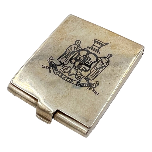 185 - SILVER AND NIELLO CIGARETTE CASE, IRAQ, 20TH CENTURY L: 5.5cm, Weight: 45g