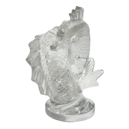 193 - LARGE DOUBLE FISH SCULPTURE BY LALIQUE LARGE DOUBLE FISH SCULPTURE BY LALIQUE     H: 29cm ... 