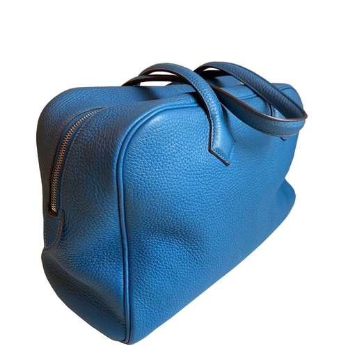 20 - Hermes Victoria 35 Bleu de Galice Bag Hermes Victoria 35 Bleu de Galice, 35cm.     Hardware: Pa... 