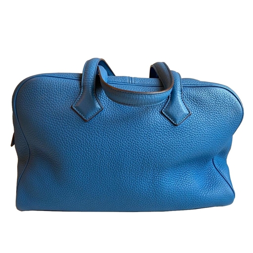 20 - Hermes Victoria 35 Bleu de Galice Bag Hermes Victoria 35 Bleu de Galice, 35cm.     Hardware: Pa... 