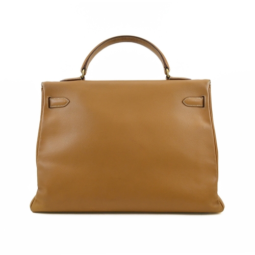 21 - Kelly 32 Natural Courchevel Handbag Hermes Kelly 32 Naturel, 32cm.     Hardware: Gold    Leathe... 