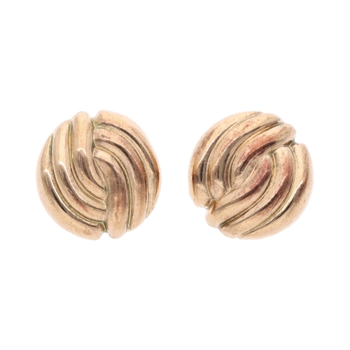 32 - 9ct Gold Crossover Stud Earrings 9ct Gold Crossover Stud Earrings            HALLMARKS: Marked for 9... 