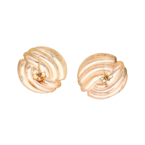 32 - 9ct Gold Crossover Stud Earrings 9ct Gold Crossover Stud Earrings            HALLMARKS: Marked for 9... 