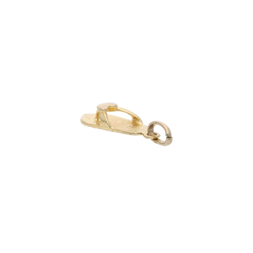 37 - 9ct Gold Sandals Charm 9ct Gold and Diamond Horse Shoe Necklace.            HALLMARKS: Marked for 9c... 