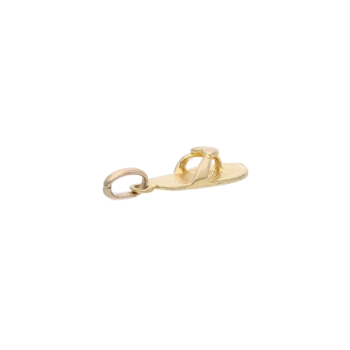 37 - 9ct Gold Sandals Charm 9ct Gold and Diamond Horse Shoe Necklace.            HALLMARKS: Marked for 9c... 