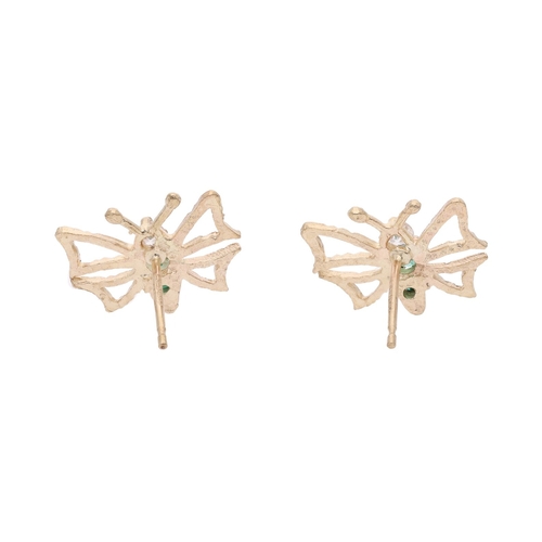 38 - 9ct Gold Emerald Butterfly Earrings 9ct Gold Emerald Butterfly Earrings, DO NOT COME WITH BUTTERFLY ... 