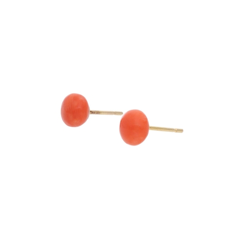 50 - 9ct Gold and Coral Stud Earrings. 9ct Gold and Coral Studd Earrings.            HALLMARKS: marked fo... 