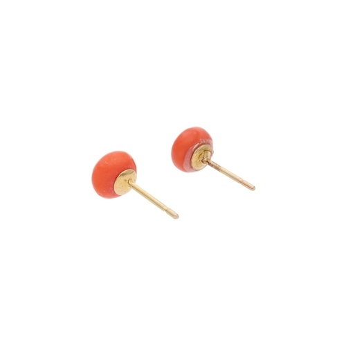 50 - 9ct Gold and Coral Stud Earrings. 9ct Gold and Coral Studd Earrings.            HALLMARKS: marked fo... 