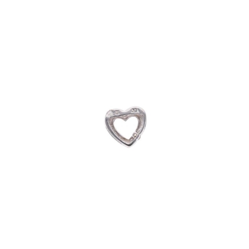 54 - 9ct White Gold and Diamond Heart Pendant. 9ct White Gold and Diamond Heart Pendant.            HALLM... 