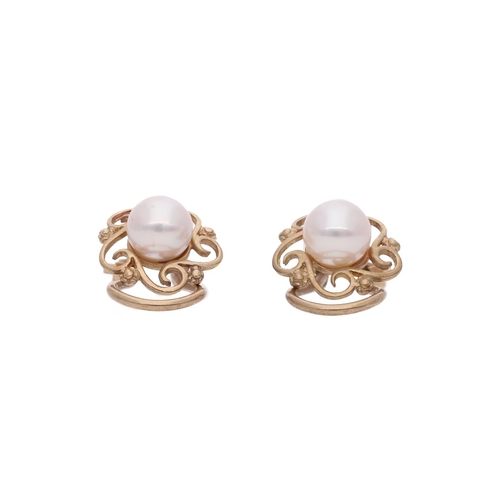 64 - 9ct Gold and Pearl Clip on Earrings. 9ct Gold and Pearl Clip on Earrings.            HALLMARKS: mark... 