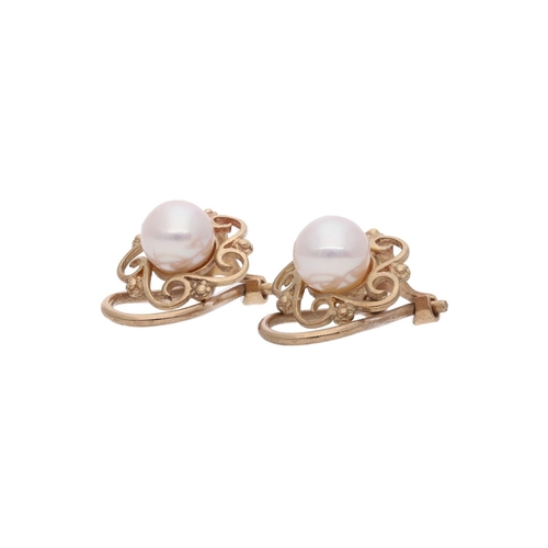 64 - 9ct Gold and Pearl Clip on Earrings. 9ct Gold and Pearl Clip on Earrings.            HALLMARKS: mark... 