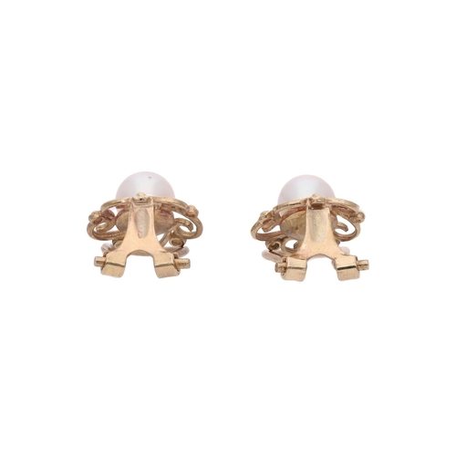 64 - 9ct Gold and Pearl Clip on Earrings. 9ct Gold and Pearl Clip on Earrings.            HALLMARKS: mark... 