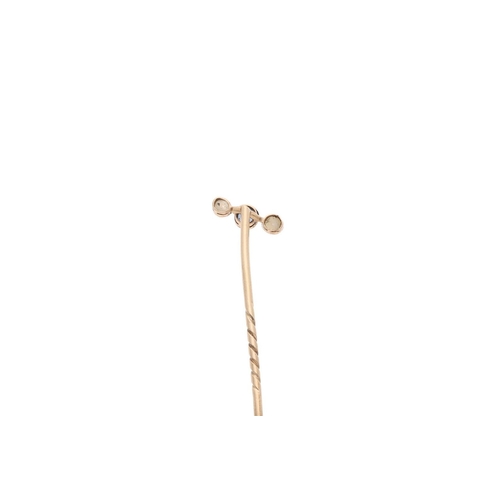 70 - 9ct Gold Sapphire and Pearl Stick Pin. 9ct Gold Sapphire and Pearl Stick Pin.            HALLMARKS: ... 