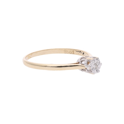 72 - 9ct Gold and Diamond Solitaire Ring, Size M 9ct Gold and Diamond Solitaire Ring.            HALLMARK... 