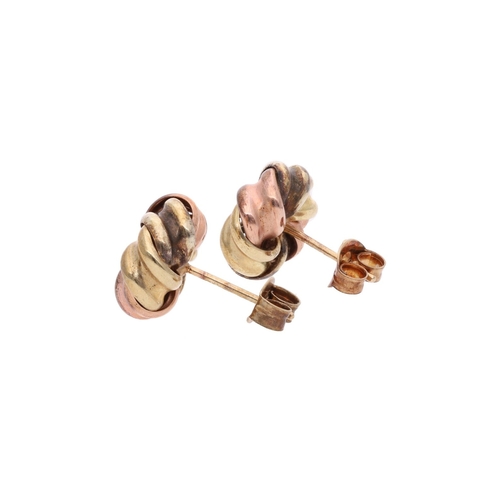 73 - 9ct Gold Three Tone Earrings. 9ct Gold Three Tone Earrings.            HALLMARKS: Marked for 9ct gol... 