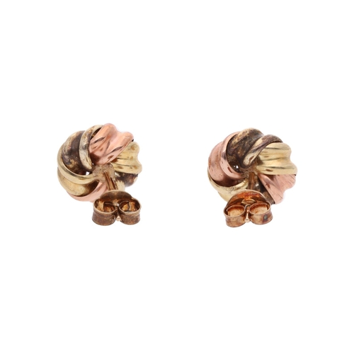 73 - 9ct Gold Three Tone Earrings. 9ct Gold Three Tone Earrings.            HALLMARKS: Marked for 9ct gol... 