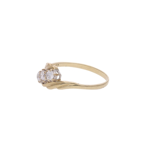 77 - 9ct Gold and Cubic Zirconia Three Stone Ring, Size P. 9ct Gold and Cubic Zirconia Three Stone Ring. ... 