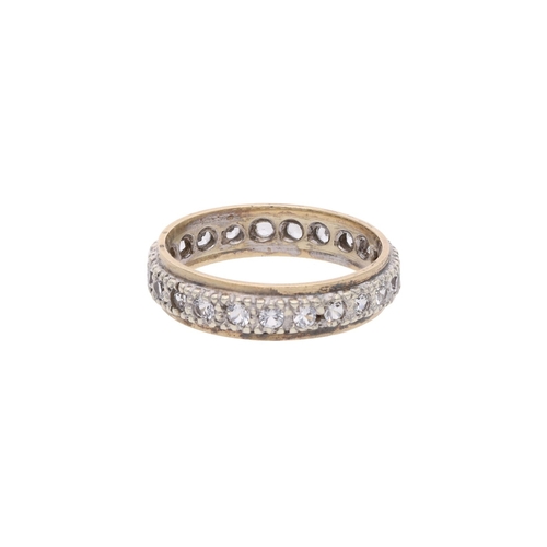 78 - 9ct Gold and Clear Gem Full Eternity Ring, Size N. 9ct Gold and Clear Gem Full Eternity Ring.       ... 