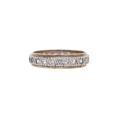 78 - 9ct Gold and Clear Gem Full Eternity Ring, Size N. 9ct Gold and Clear Gem Full Eternity Ring.       ... 