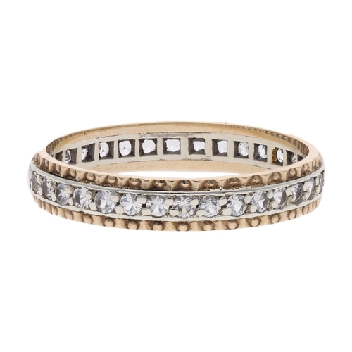 81 - 9ct Gold and Cubic Zirconia Full Eternity Ring, Size Q. 9ct Gold and Cubic Zirconia Full Eternity Ri... 