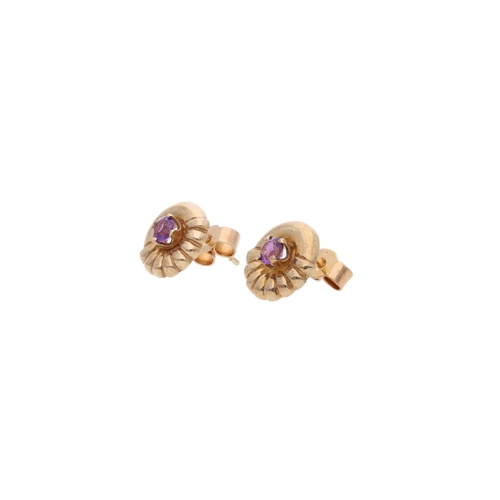 87 - 9ct Gold and Amethyst Stud Earrings. 9ct Gold and Amethyst Stud Earrings.            HALLMARKS: mark... 