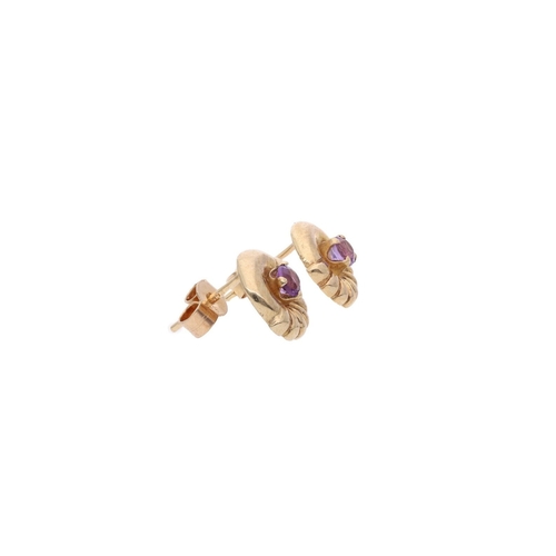 87 - 9ct Gold and Amethyst Stud Earrings. 9ct Gold and Amethyst Stud Earrings.            HALLMARKS: mark... 