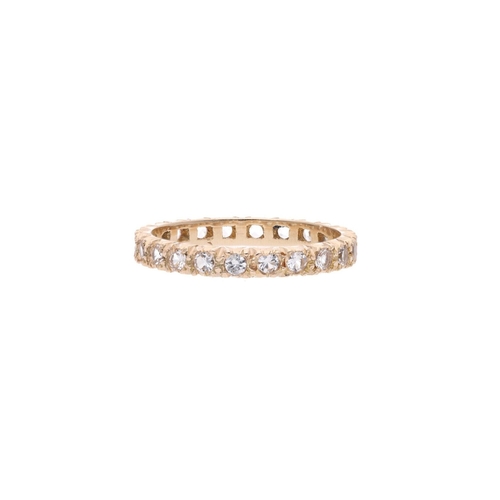 90 - 9ct Gold and Cubic Zirconia Full Eternity Ring, Size 8 | P 1/2. 9ct Gold and Cubic Zirconia Full Ete... 