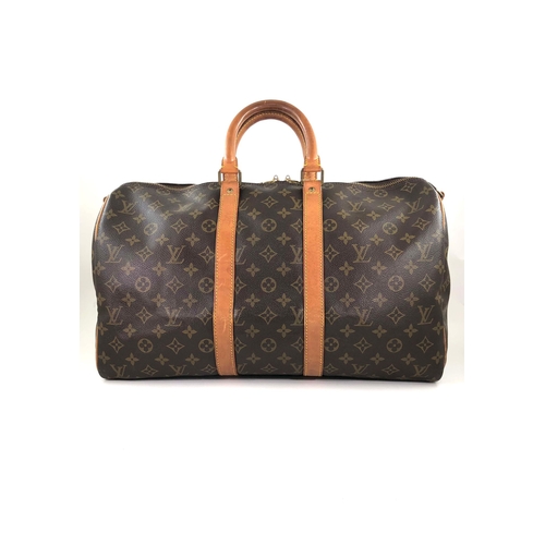 10 - Louis Vuitton Keepall Bag Louis Vuitton Keepall, 45cm.     Hardware: Gold    Leather: Leather... 