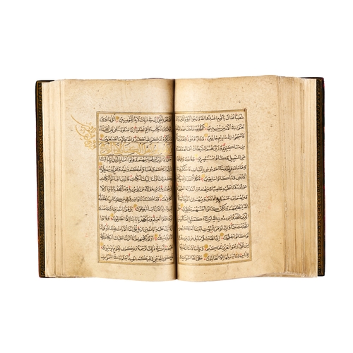 113 - ILLUMINATED SAFAVID/OTTOMAN QURAN SIGNED MOHAMMED AMIN BIN AHMAD AL-MAKI AL-KASHANI, DATED AH 918 / ... 