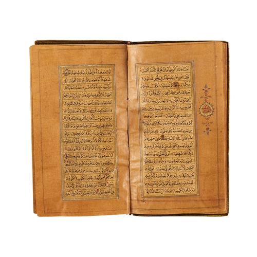 114 - ILLUMINATED SAFAVID QURAN SIGNED MOHAMNMED SADIQ, DATED AH 1085 / AD 1674 An illuminated Safavid Qur... 