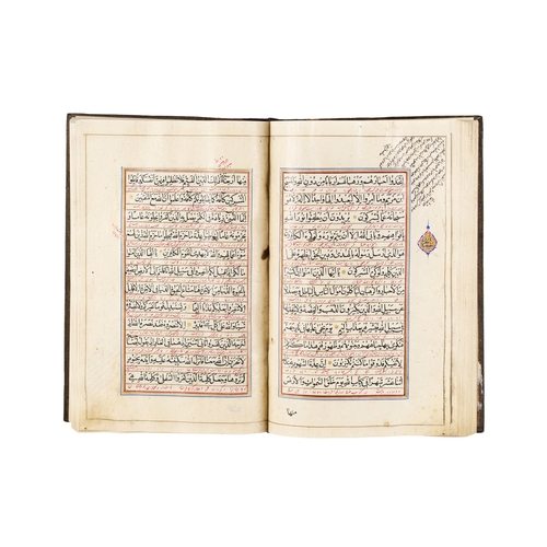 117 - A LARGE ILLUMINATED QURAN, QAJAR, 19TH CENTURY A 19th-century Qajar Quran features elaborate, illumi... 