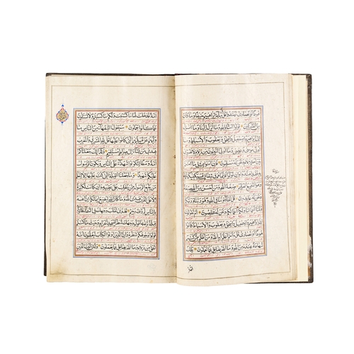 117 - A LARGE ILLUMINATED QURAN, QAJAR, 19TH CENTURY A 19th-century Qajar Quran features elaborate, illumi... 