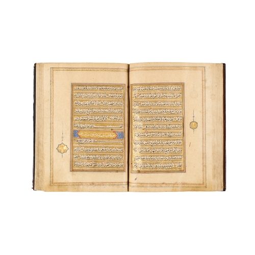 119 - A LARGE ILLUMINATED MUGHAL QURAN WITH SEAL OF MUTAMAD AL-SULTAN MUZAFFAR AL-DIN SHAH This impressive... 