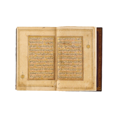 119 - A LARGE ILLUMINATED MUGHAL QURAN WITH SEAL OF MUTAMAD AL-SULTAN MUZAFFAR AL-DIN SHAH This impressive... 