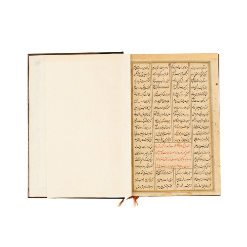 120 - A 19TH-CENTURY PERSIAN ILLUMINATED MANUSCRIPT OF MASNAVI BY RUMI A 19th-century Persian manuscript i... 