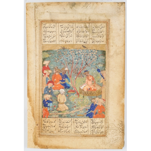 123 - A SAFAVID MINIATURE PAINTING, ILLUMINATED MANUSCRIPT, PERSIA, MID TO LATE 18TH CENTURY A Safavid min... 