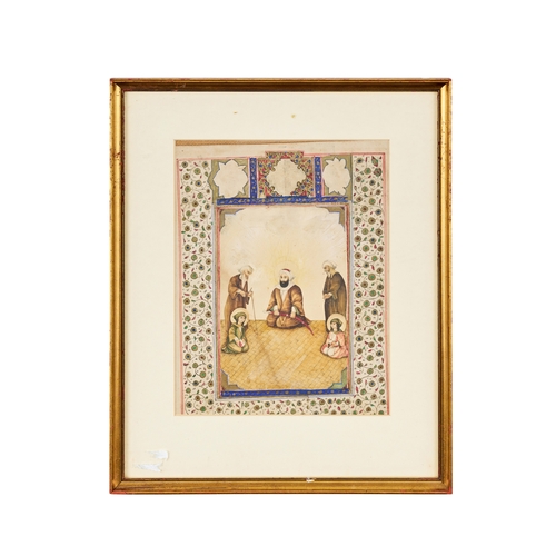 126 - A 19TH CENTURY PERSIAN QAJAR MINIATURE OF IMAM ALI AND HIS SONS HASSAN AND HUSSEIN    A Persian Qaja... 