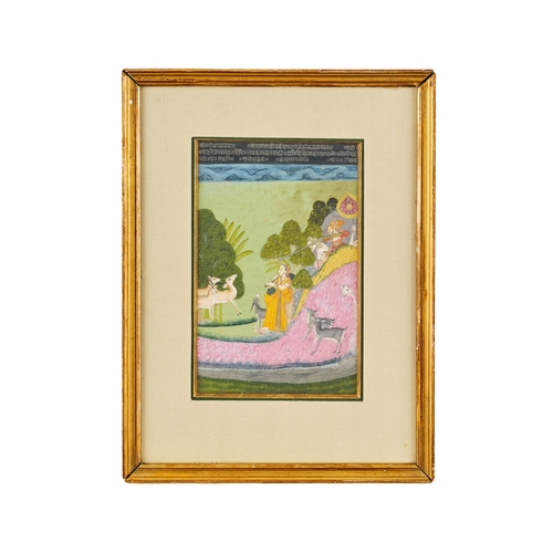 138 - AN 18TH-19TH CENTURY MUGHAL INDIAN MINIATURE PAINTING    This vibrant 18th-19th century Mughal India... 