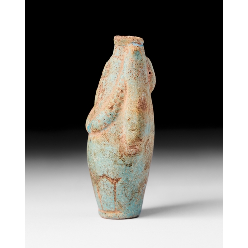 97 - BLUE FAIENCE VASE, MESOPOTAMIA, 1ST MILLENNIUM B.C BLUE FAIENCE VASE, MESOPOTAMIA, 1ST MILLENNIUM B.... 