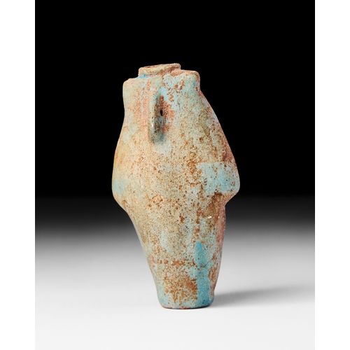 97 - BLUE FAIENCE VASE, MESOPOTAMIA, 1ST MILLENNIUM B.C BLUE FAIENCE VASE, MESOPOTAMIA, 1ST MILLENNIUM B.... 